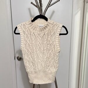 Moda International Ivory Cable Knit Top